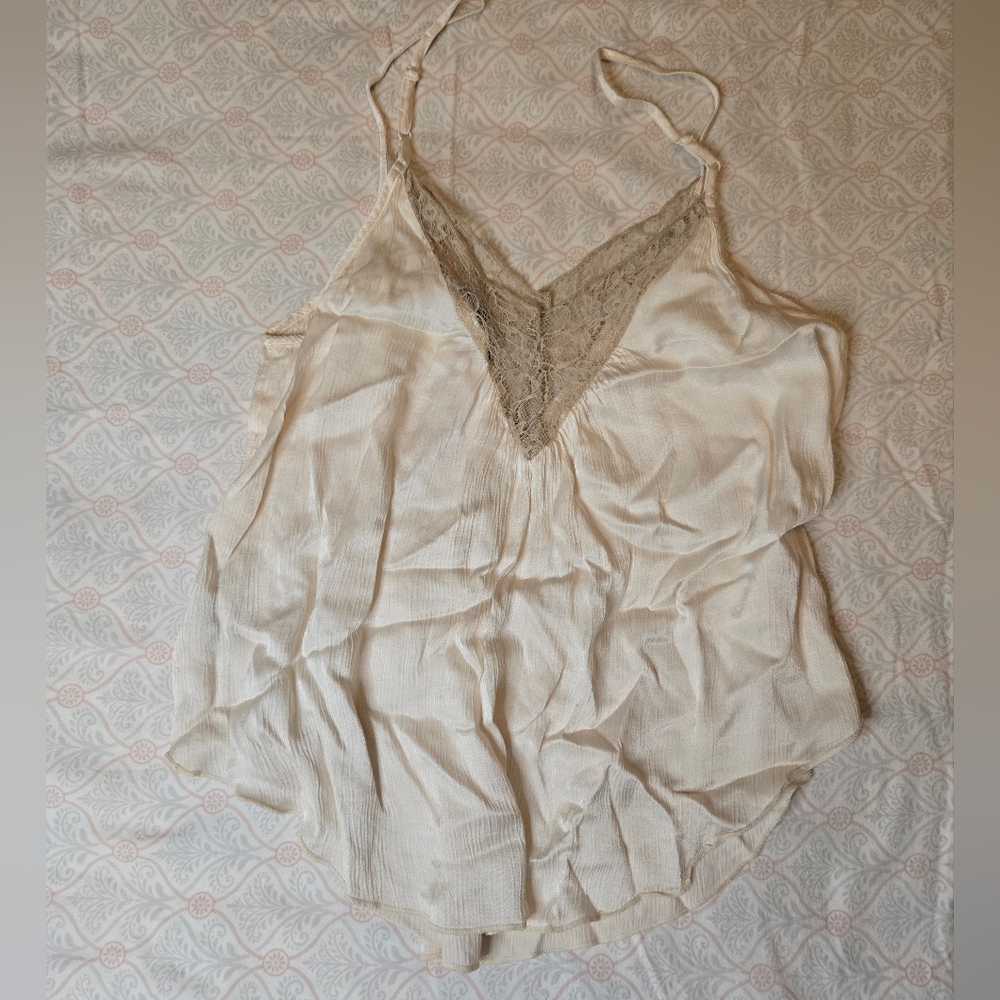 American Eagle Spaghetti Strap Cami Tank Top Cream White